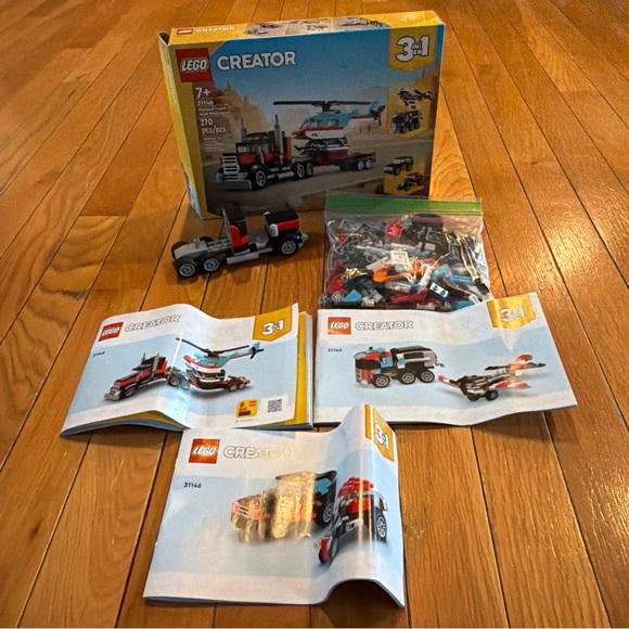 2 Lego Creator Sets High Speed Train 40518 Flat Bed Truck Helicopter 31146 - Picture 5 of 7